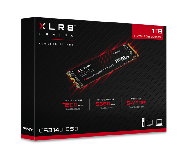 PNY 1TB M.2 PCIe Gen4 NVMe XLR8 CS3140 - 635776 - zdjęcie 3
